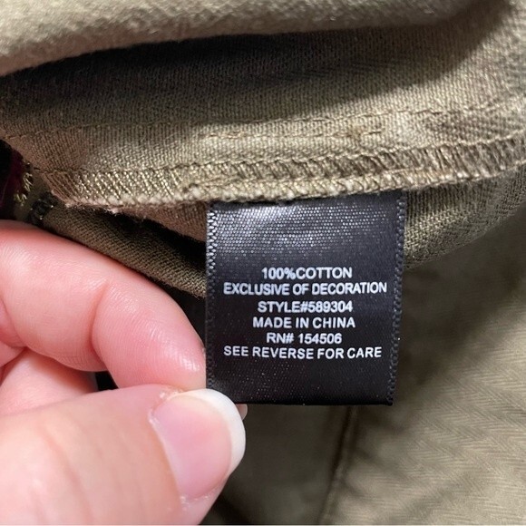 Colleen Lopez Phoenix Embroidered Birds Military Green Woman's Jacket Size M - Picture 13 of 15